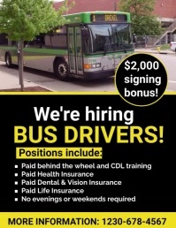 School bus driver hiring  flyer Volante (Carta US) template