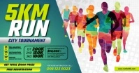 City Marathon Banner Facebook Shared Image template