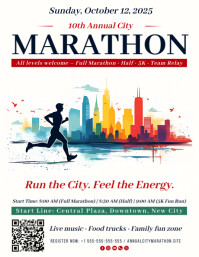 City Marathon Flyer template
