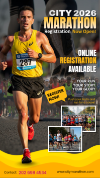City Marathon Registration Poster Instagram Story template