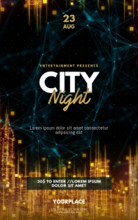 City Night Urban gold Flyer Template Copertine per Kindle/libri