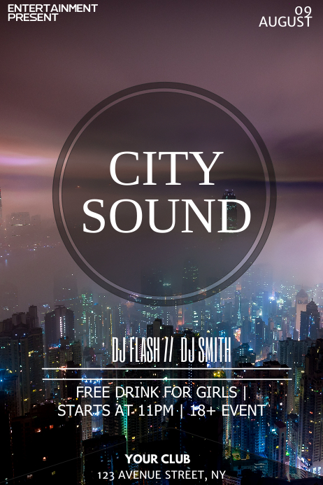 City Party night flyer template Poster