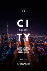 City Soul night club party flyer template Poster