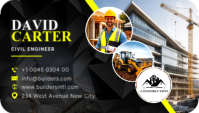 Black Civil Engineer Business Card Visitkort Template