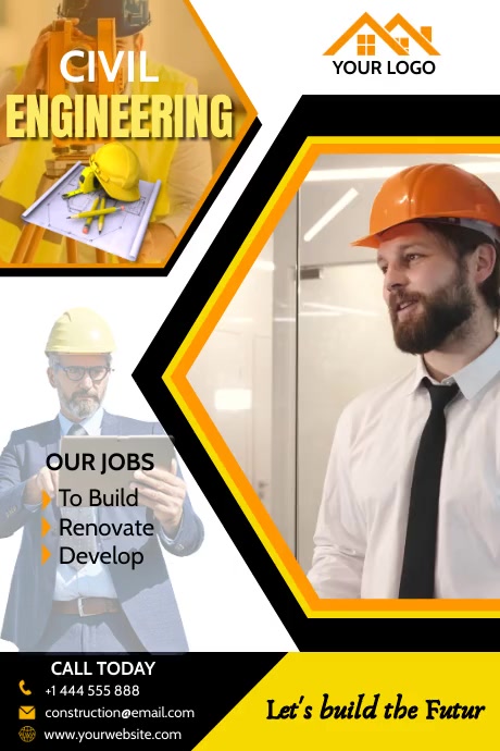 civil engineering company poster template | PosterMyWall