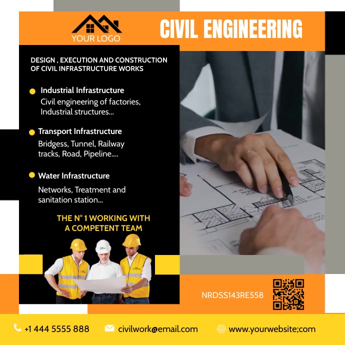 civil engineering construction company flyer Template | PosterMyWall