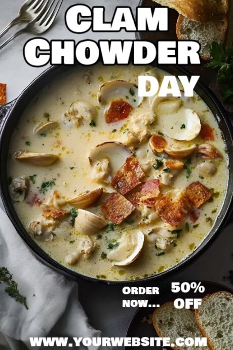 Clam chowder day Template | PosterMyWall