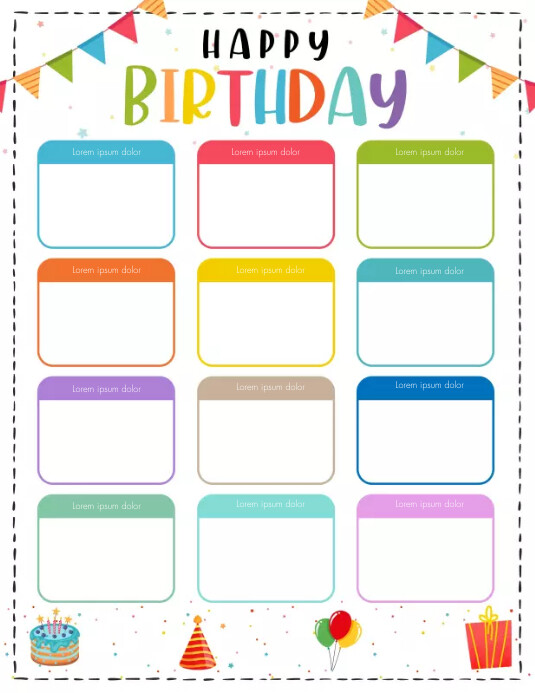 Class Birthday Tracker Template Editable PosterMyWall class-birthday-tracker-template-editable-postermywall