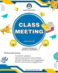 CLASS MEETING POSTER Instagram Portrait template