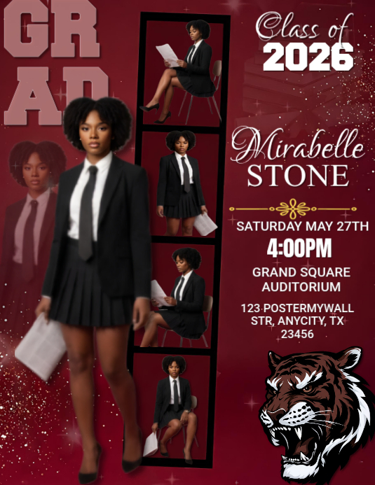 Class of 2026 Graduation Poster Template | Elegant Senior Announcement ...