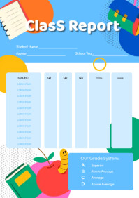 Class Report Card Template | PosterMyWall
