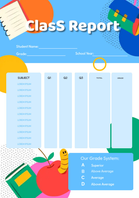 Class Report Template | PosterMyWall