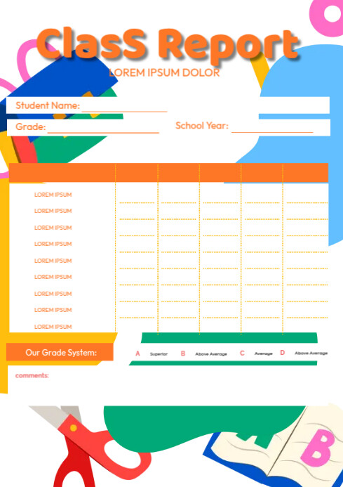 Class Report Template | PosterMyWall