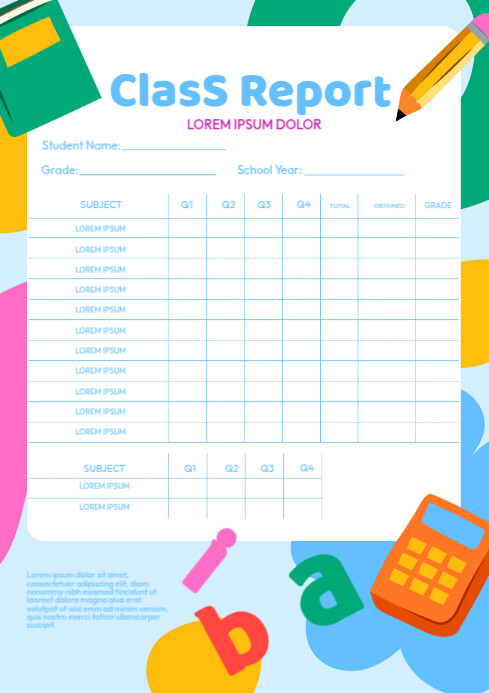 Class Report Template | PosterMyWall
