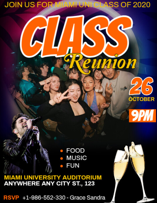 Class Reunion Ad 传单(美国信函) template