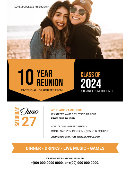 Class Reunion Flyer Volante (Carta US) template