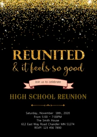 Class reunion party invitation A6 template