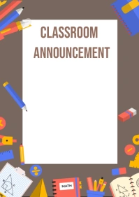 Class room announcement A2 template