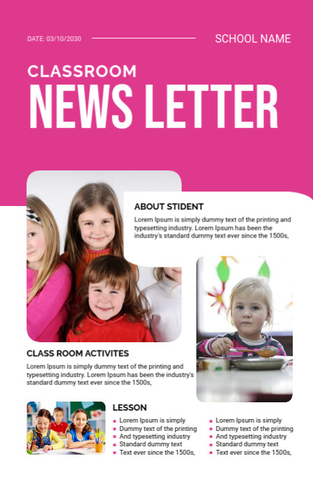 Class Room News Letter Template | PosterMyWall