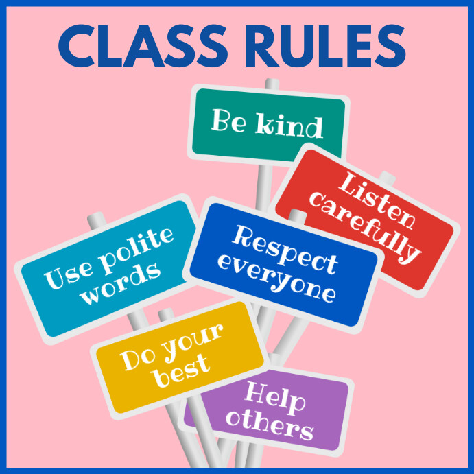 Class Rules, General rules Instagram Post template