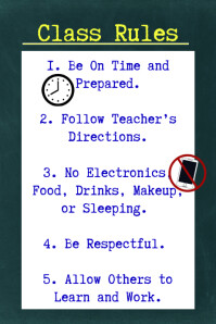 Create A Classroom Rules Poster Postermywall