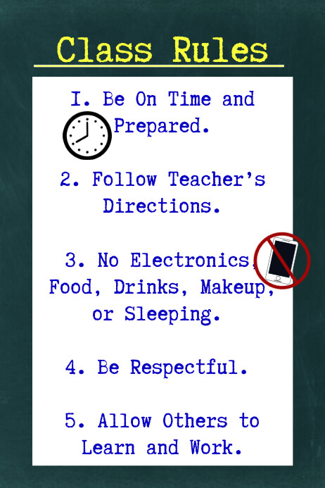 Class Rules Basic Template PosterMyWall class-rules-basic-template-postermywall