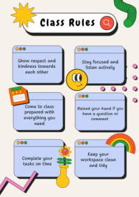 White Classroom Rules A2 Template