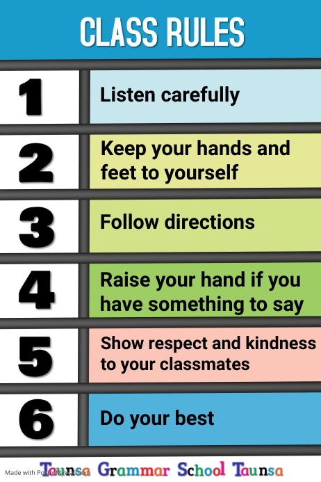 School Class Rules Template | PosterMyWall