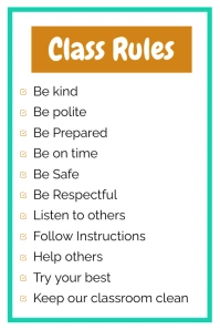 Class Rules Poster template