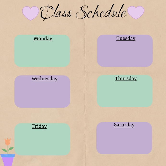 Copy of class schedule | PosterMyWall