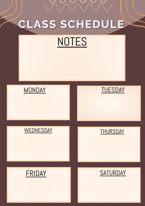 Class schedule Template | PosterMyWall