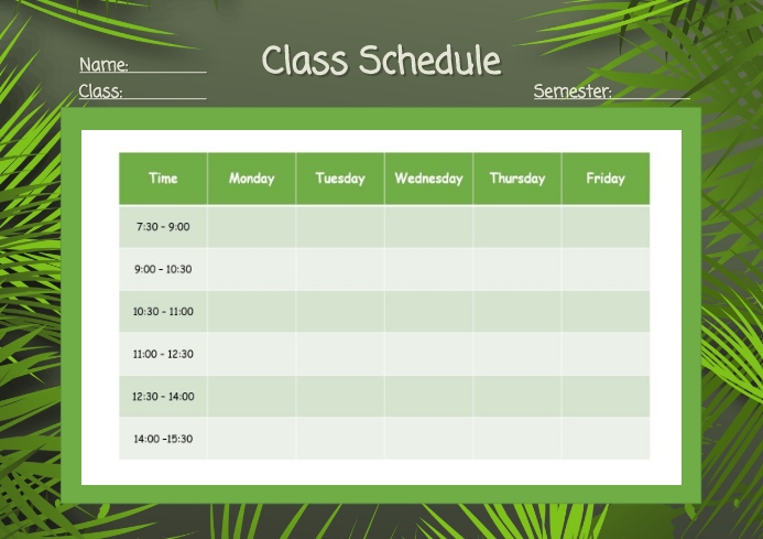 Class schedule Template | PosterMyWall
