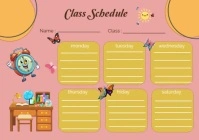 Class Schedule Template A5