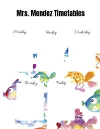 Class Timetable Plan Cute Pattern Flyer (US Letter) template