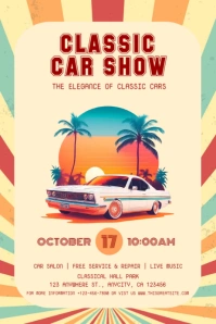 Classic Car Show Event โปสเตอร์ template