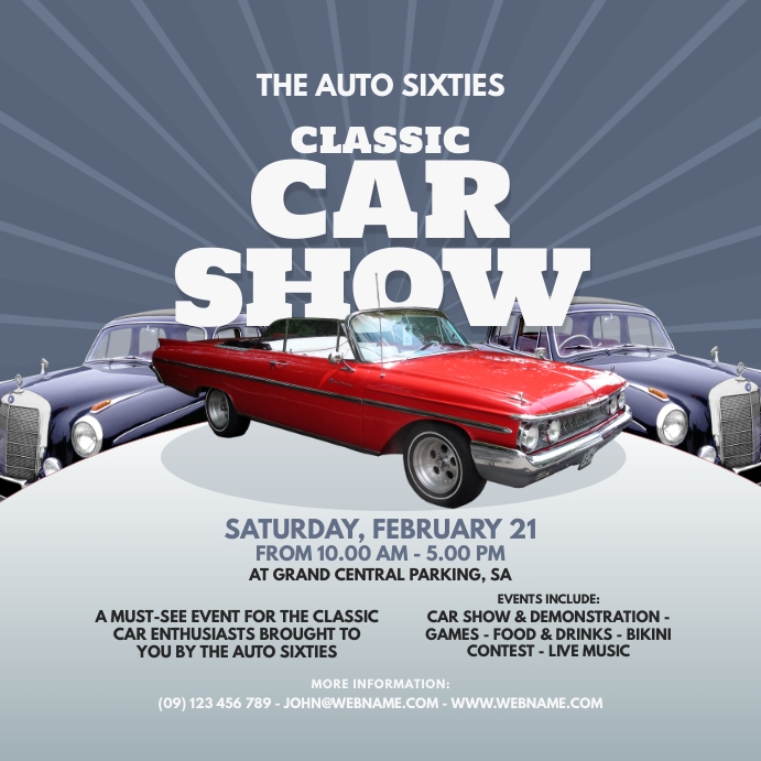 Classic Car Show Instagram Post Template | PosterMyWall