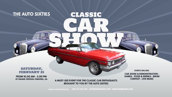 Classic Car Show Twitter Post Template | PosterMyWall