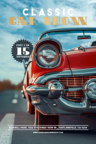 Classic Car Show Vintage Automotive Event Video Flyer Poster template