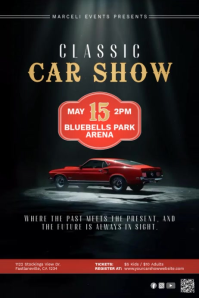 Vintage Classic Car Show Video Poster Ad Cartaz template