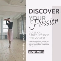 White Classical Dance Lessons Ballet Instagram Video Post template