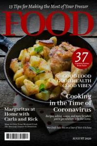 Red Healthy Cooking Food Magazine Cover Poster template