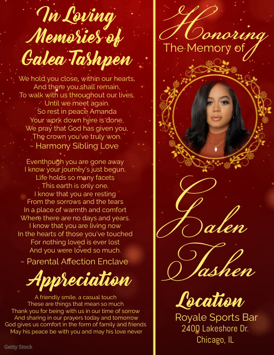 Classic Funeral Program - front and back cove Flyer (US Letter) template