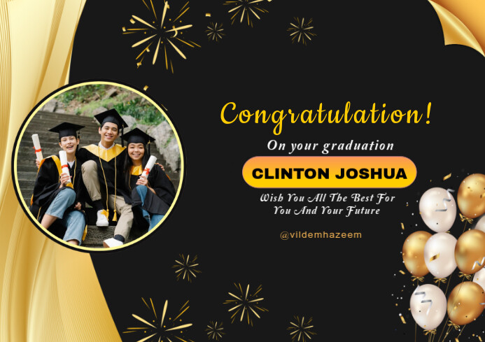 Classic Graduation Congratulation Card A4 template