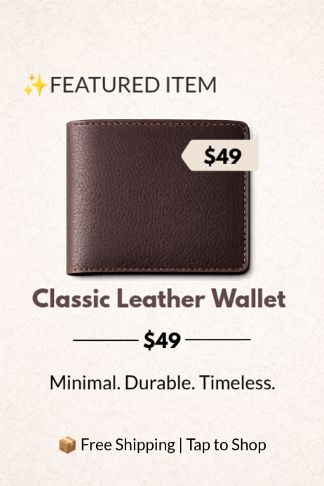 Classic Leather Wallet Promotion Flyer – Featured Product Sale Template ...