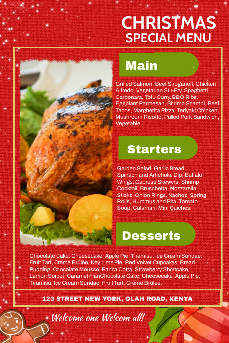 Copy of Classic Menu Design for Christmas | PosterMyWall