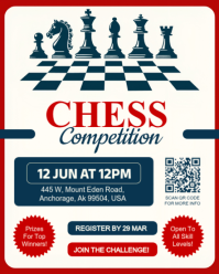 White Chess Competition Instagram Portrait Template