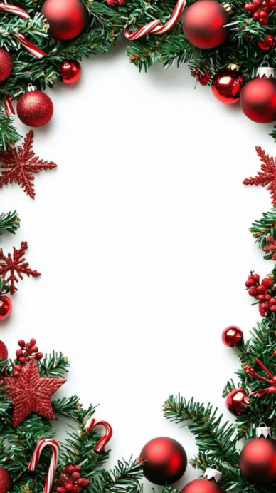 Classic red Christmas frame template | PosterMyWall