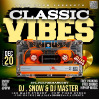 Classic Retro Vibes Party Night Instagram 帖子 template