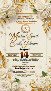Yellow Wedding Invitation Instagram-verhaal Template