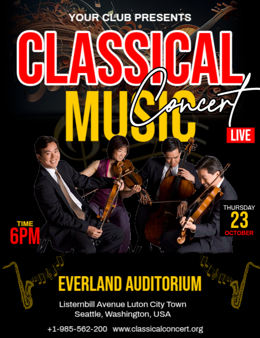 Plantilla de Classical Music Ad | PosterMyWall